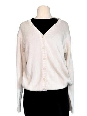 Brandy Melville Cream Knit Cardigan One Size Button Front Soft Girl Preppy